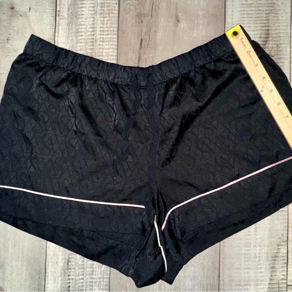 Victoria's Secret Black Satin Pajama Set with Pink Trim size L - Picture 6 of 9